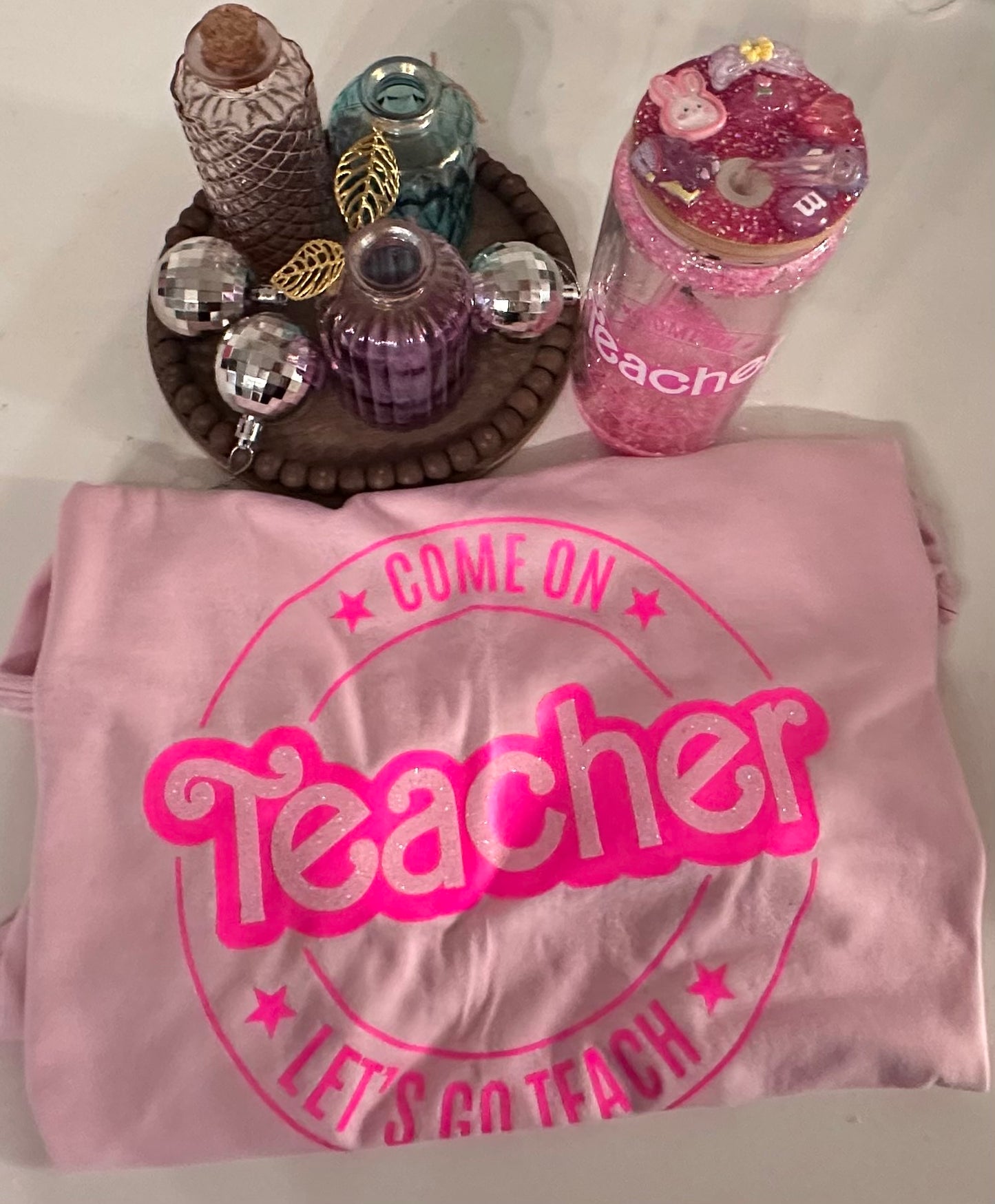 Come on Teacher Let’s Learn Today!!Cup and Tee Set